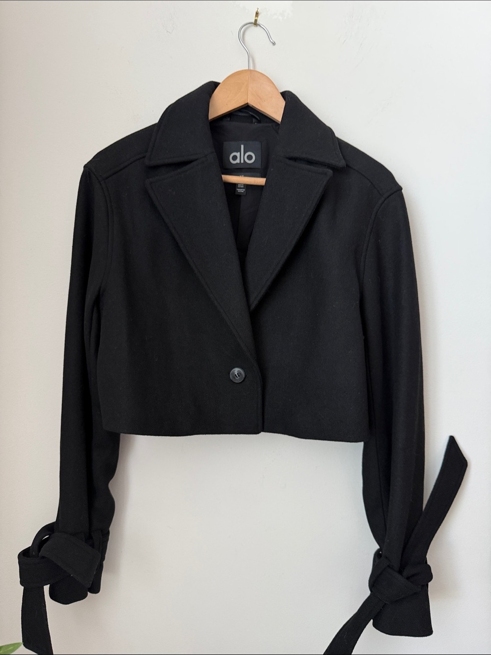 ALO Yoga Wool Cropped Metro Trench Coat Size XS